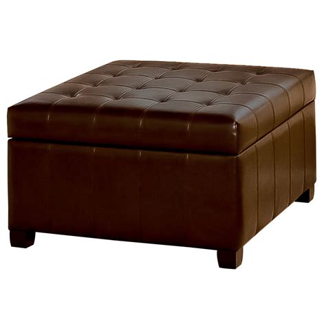 extra large leather storage ottoman.